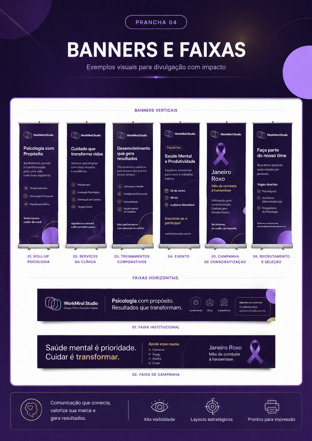 Modelos de banners e faixas WorkMind Studio